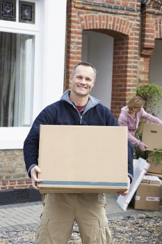 Moving van and removal team preparing a same day move in Streatham