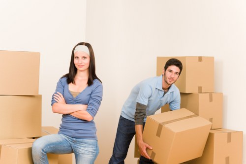 Packed boxes and household items prepared for a Streatham house move
