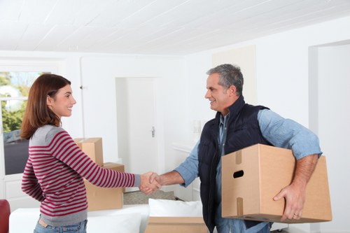 Prepared boxes and furniture ready for a Streatham man and van move
