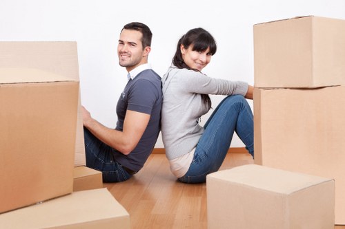 Packing and labelling items for a commercial move in Streatham